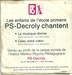 Verso de la pochette (Enfants de l'école primaire PS-Decroly - La musique donne)