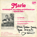 Verso de la pochette : (Marie Samoy - Le tamouré)