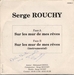 La dédicace au verso : (Serge Rouchy - Sur les mur(s) de mes rêves)