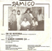 Le verso de la pochette: (Damico - On se reverra (Hommage à D. Balavoine))