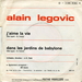 Verso : (Alain Legovic - Dans les jardins de Babylone)