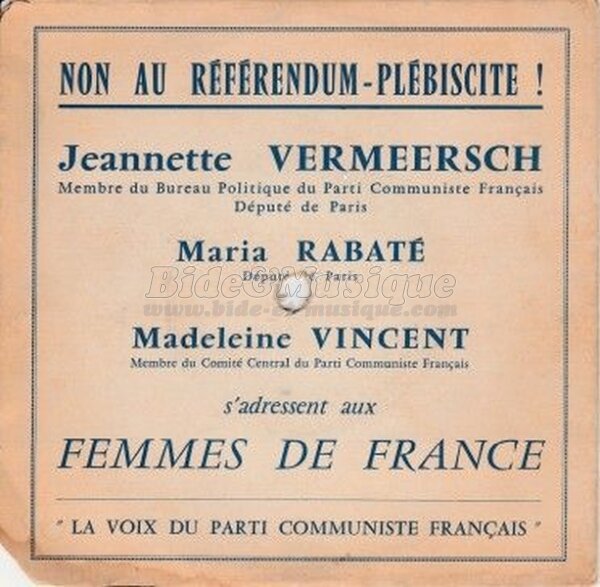 La voix du parti communiste Français - Maria Rabaté et Madeleine Vincent