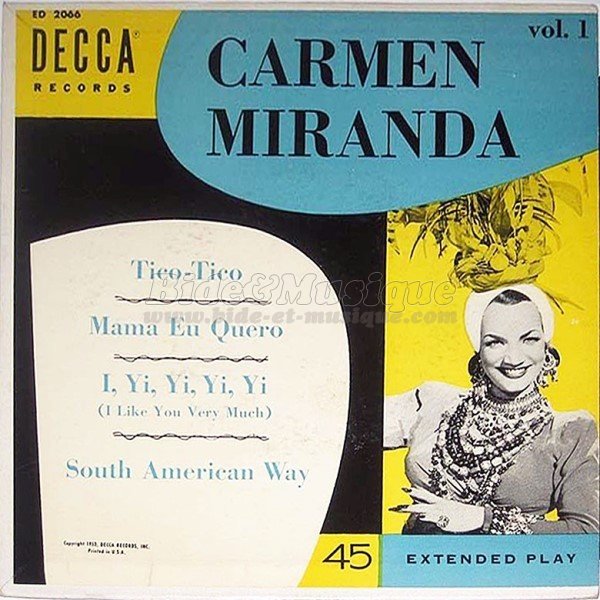 Carmen Miranda - Années cinquante
