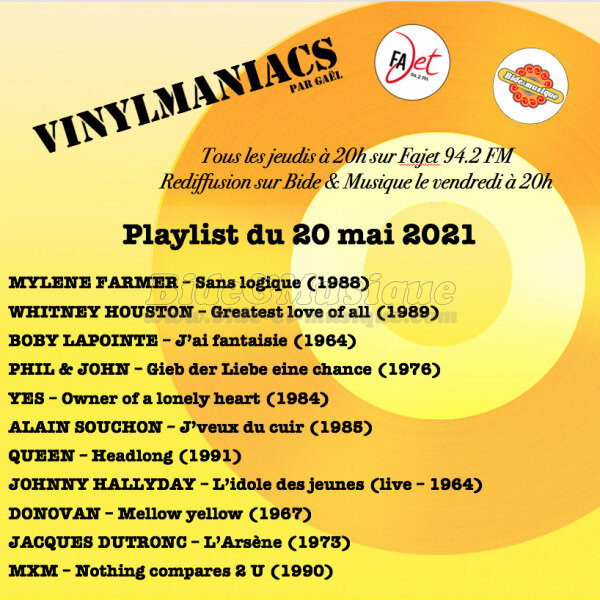 Vinylmaniacs - Emission n°167 (20 mai 2021)
