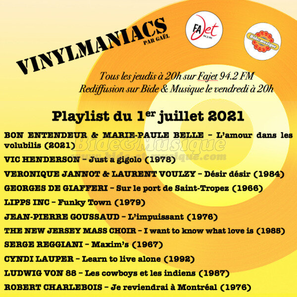 Vinylmaniacs - Emission n°173 (1er juillet 2021)