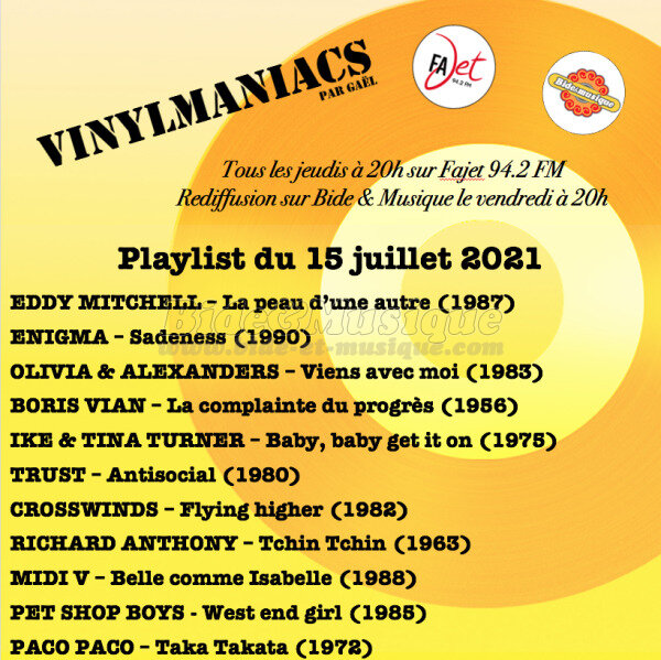 VInylmaniacs - Emission n°175 (15 juillet 2021)