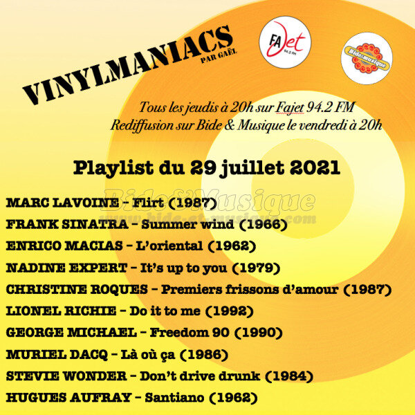 Vinylmaniacs - Emission n°177 (29 juillet 2021)
