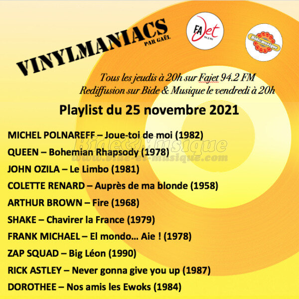 Vinylmaniacs - Emission n°190 (25 novembre 2021)