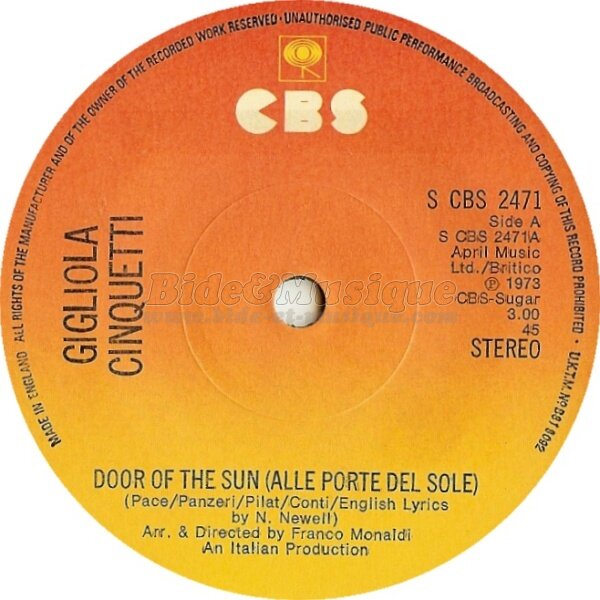 Gigliola Cinquetti - Door of the sun