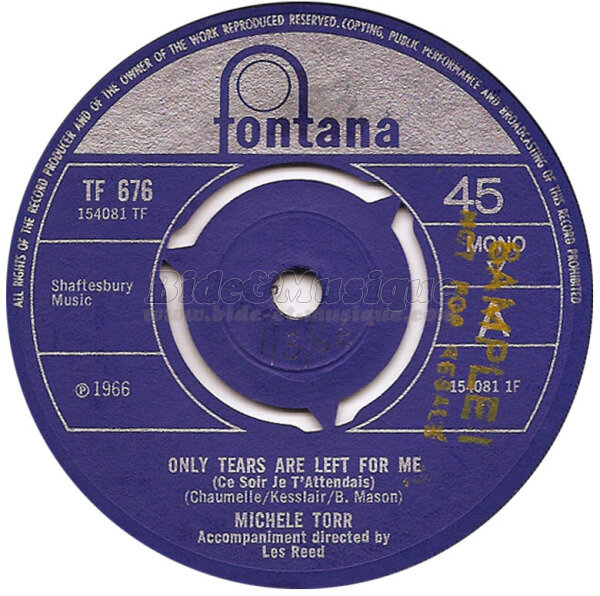 Michèle Torr - Only tears are left for me