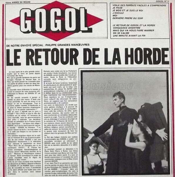 Gogol 1er et La Horde - Voilà des paroles faciles à comprendre