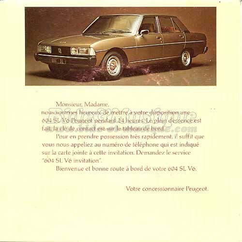 Jean Topart - La Sécurité de la 604 SL V6 Peugeot